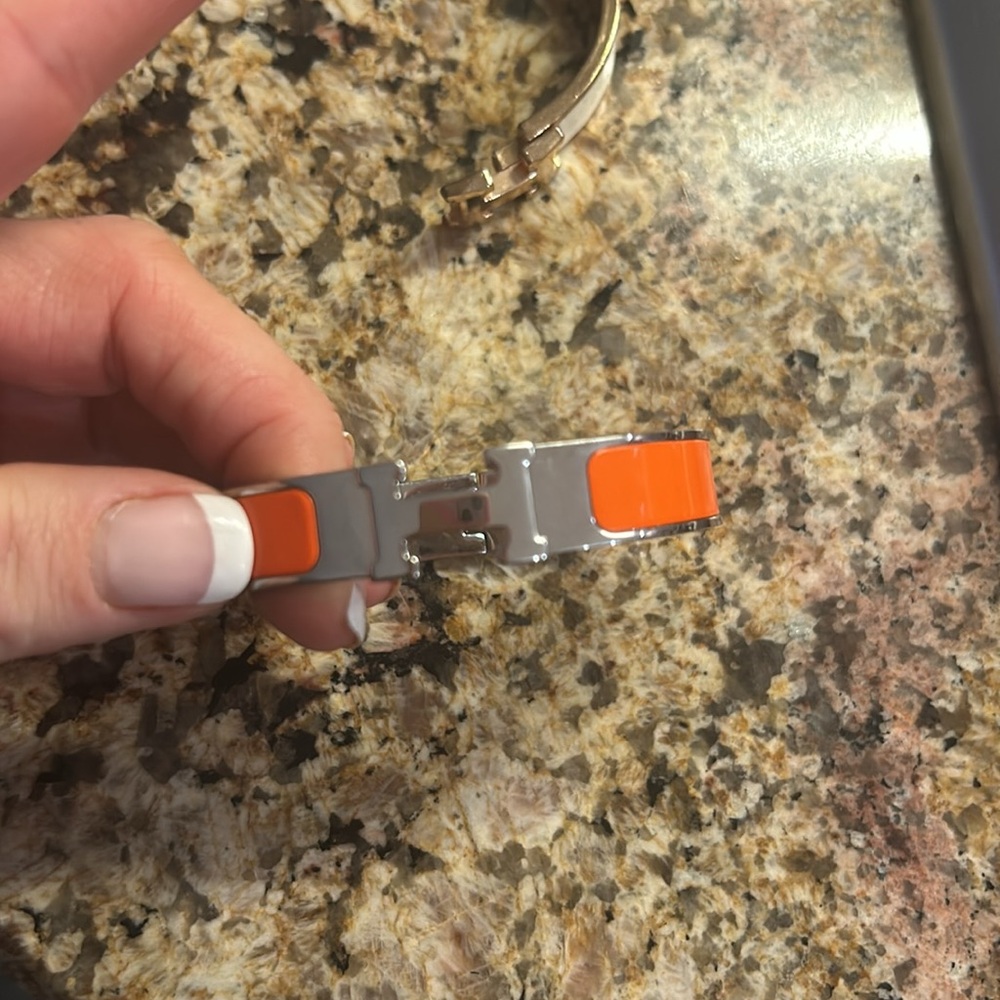 H orange silver bracelet